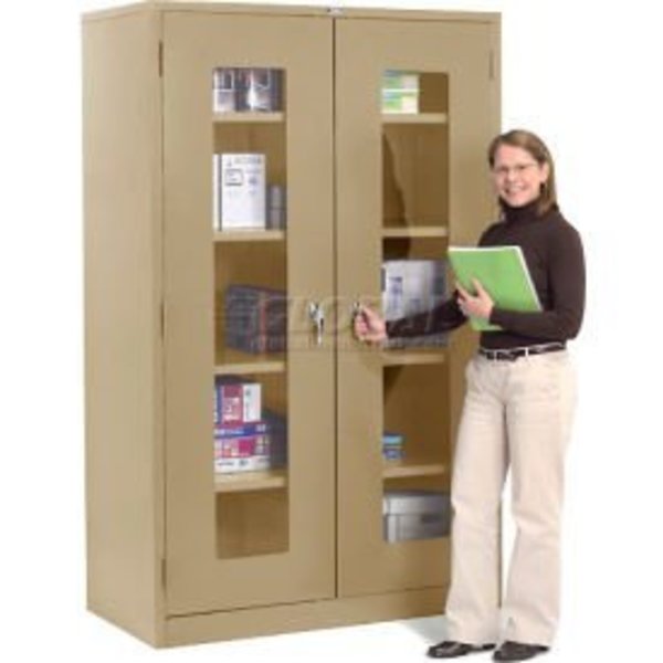 Global Equipment Clear View Storage Cabinet Assembled 48x24x78 - Tan 237668TN
